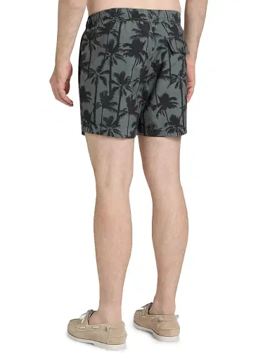 Saks Fifth Avenue Men's Breezy Palms Printed Drawstring Swim Shorts - Sage Multi - Size XXL | Thumbnail 4