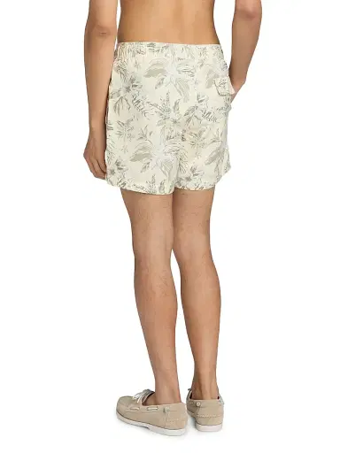 Saks Fifth Avenue Men's Hibiscus Medley Drawstring Swim Shorts - Cream Multi - Size XXL | Thumbnail 4 Saks Fifth Avenue Men's Hibiscus Medley Drawstring Swim Shorts - Cream Multi - Size XXL | Thumbnail 4