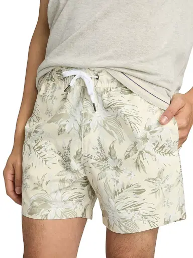 Saks Fifth Avenue Men's Hibiscus Medley Drawstring Swim Shorts - Cream Multi - Size XXL | Thumbnail 5 Saks Fifth Avenue Men's Hibiscus Medley Drawstring Swim Shorts - Cream Multi - Size XXL | Thumbnail 5