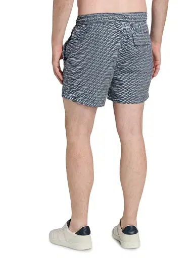 Saks Fifth Avenue Men's COLLECTION Air Geo Printed Drawstring Swim Shorts - Navy - Size XXL | Thumbnail 4