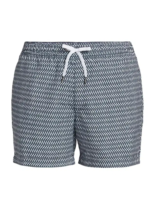 Saks Fifth Avenue Men's COLLECTION Air Geo Printed Drawstring Swim Shorts - Navy