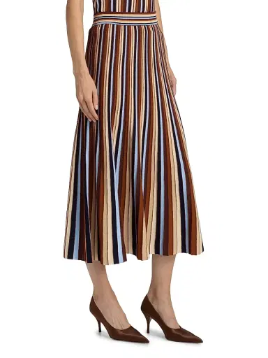 Cara Cara Women's Montana Striped Midi-Skirt - Metalic Stripe | Thumbnail 4 Cara Cara Women's Montana Striped Midi-Skirt - Metalic Stripe | Thumbnail 4