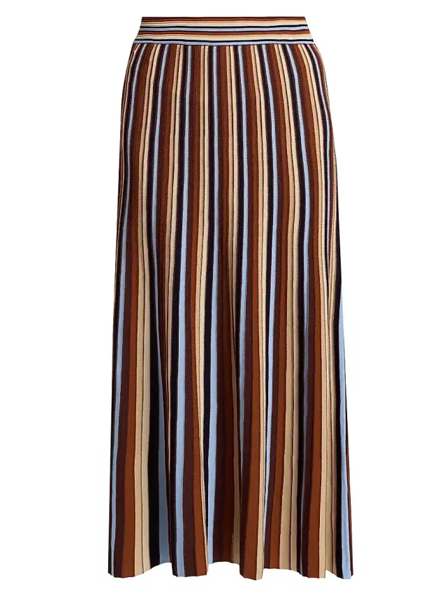 Cara Cara Women's Montana Striped Midi-Skirt - Metalic Stripe