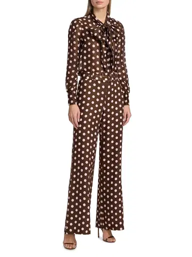 Cara Cara Women's Chili Polka Dot Linen-Silk Shirt | Thumbnail 2 Cara Cara Women's Chili Polka Dot Linen-Silk Shirt | Thumbnail 2