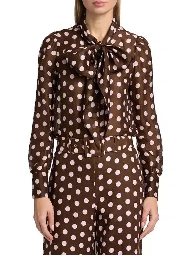Cara Cara Women's Chili Polka Dot Linen-Silk Shirt | Thumbnail 3 Cara Cara Women's Chili Polka Dot Linen-Silk Shirt | Thumbnail 3