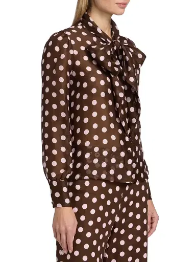Cara Cara Women's Chili Polka Dot Linen-Silk Shirt | Thumbnail 4 Cara Cara Women's Chili Polka Dot Linen-Silk Shirt | Thumbnail 4