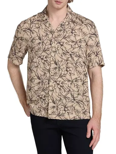 Saks Fifth Avenue Men's Vine Floral Camp Shirt | Thumbnail 3 Saks Fifth Avenue Men's Vine Floral Camp Shirt | Thumbnail 3