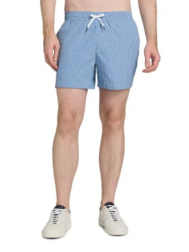 Saks Fifth Avenue Men's Tonal Microstripe Swim Shorts - Storm | Thumbnail 3