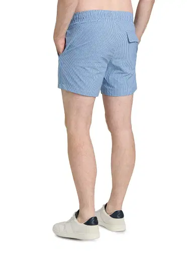 Saks Fifth Avenue Men's Tonal Microstripe Swim Shorts - Storm | Thumbnail 4