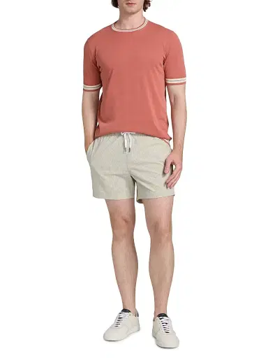 Saks Fifth Avenue Men's Tonal Microstripe Swim Shorts - Storm | Thumbnail 8