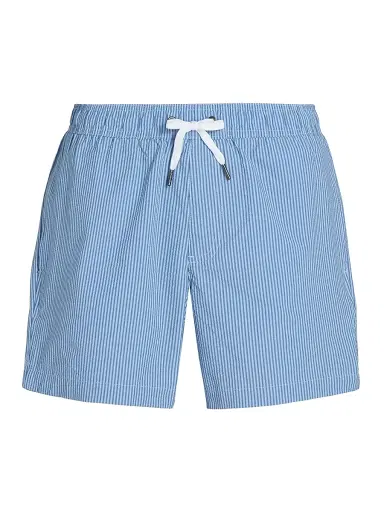 Saks Fifth Avenue Men's Tonal Microstripe Swim Shorts - Storm | Thumbnail 1