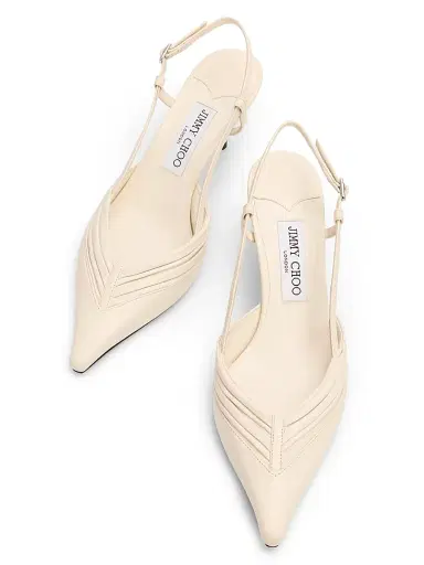 Jimmy Choo Women's Afia 65MM Leather Slingback Pumps - Latte | Thumbnail 4