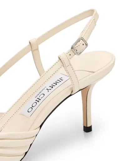 Jimmy Choo Women's Afia 65MM Leather Slingback Pumps - Latte | Thumbnail 5