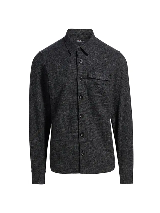 Kiton Men's Buba Pocket Shirt - Dark Grey