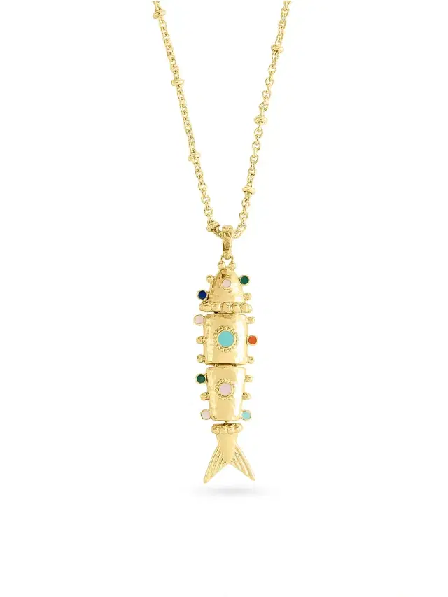 Women's Milos 18K-Gold-Plated & Enamel  Fish Charm