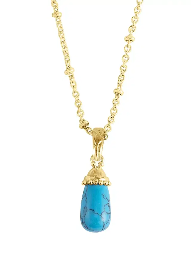 Women's Milos 18K-Gold-Plated & Turquoise Charm - Turquoise