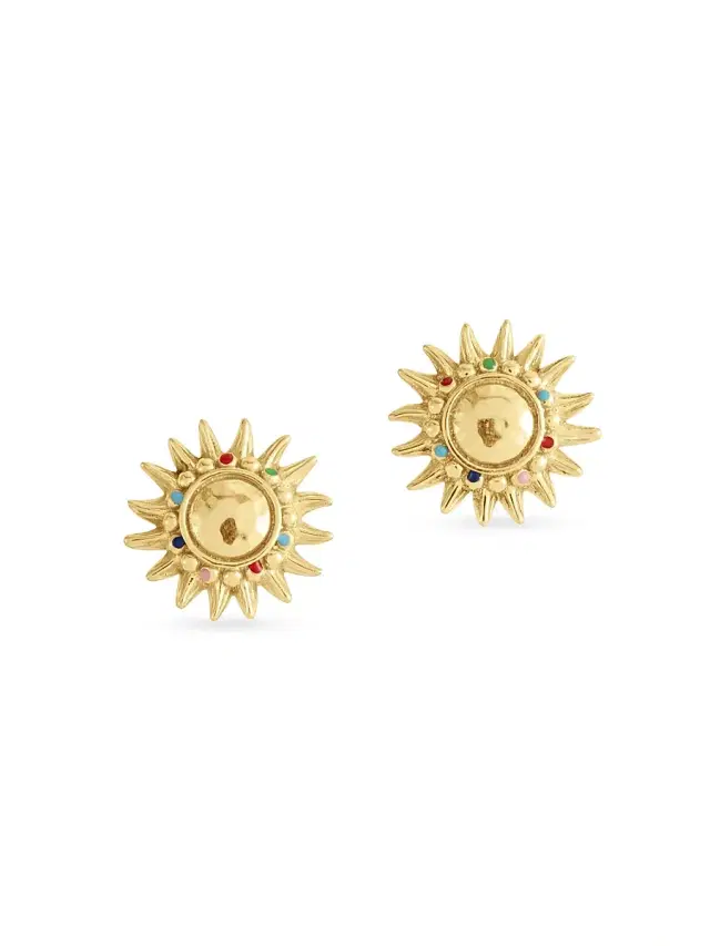 Women's Milos Soleil 18K-Gold-Plated & Enamel Stud Earrings
