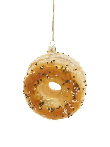 Cody Foster & Co Everything Bagel Glass Ornament | Thumbnail 1 Cody Foster & Co Everything Bagel Glass Ornament | Thumbnail 1