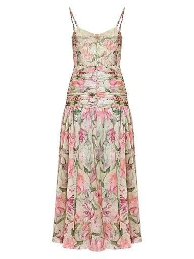 PatBo Women's Honey Flower Chiffon Midi-Dress - Green - Size 8 | Thumbnail 2
