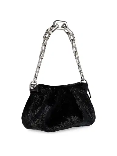 Christian Louboutin Women's Eva Velvet Shoulder Bag - Black | Thumbnail 2 Christian Louboutin Women's Eva Velvet Shoulder Bag - Black | Thumbnail 2