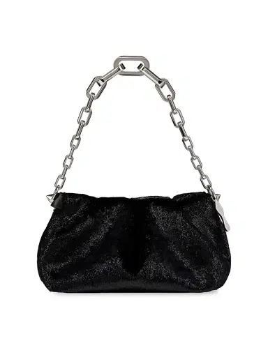 Christian Louboutin Women's Eva Velvet Shoulder Bag - Black | Thumbnail 3 Christian Louboutin Women's Eva Velvet Shoulder Bag - Black | Thumbnail 3