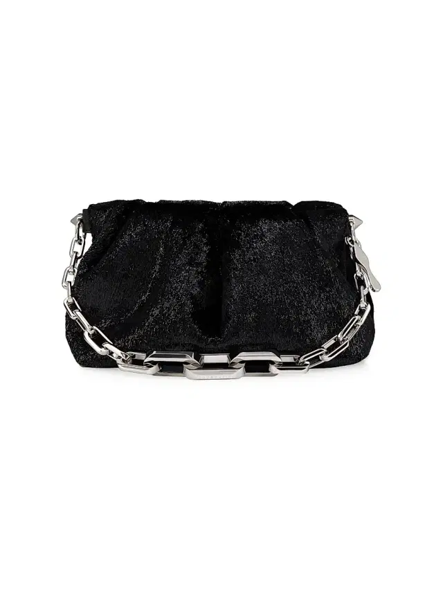 Women's Eva  Velvet Shoulder Bag - Black