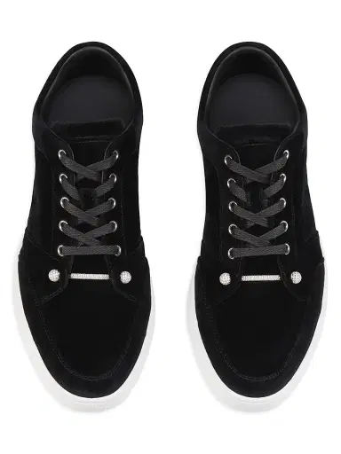 Christian Louboutin Men's Chambelisneak Pin Strass Sneakers - Black - Size 13 | Thumbnail 4