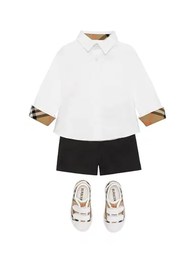 Burberry Baby Boy's, Little Boy's & Boy's Owen Cotton Button-Front Shirt - White - Size 6 Months | Thumbnail 2 Burberry Baby Boy's, Little Boy's & Boy's Owen Cotton Button-Front Shirt - White - Size 6 Months | Thumbnail 2