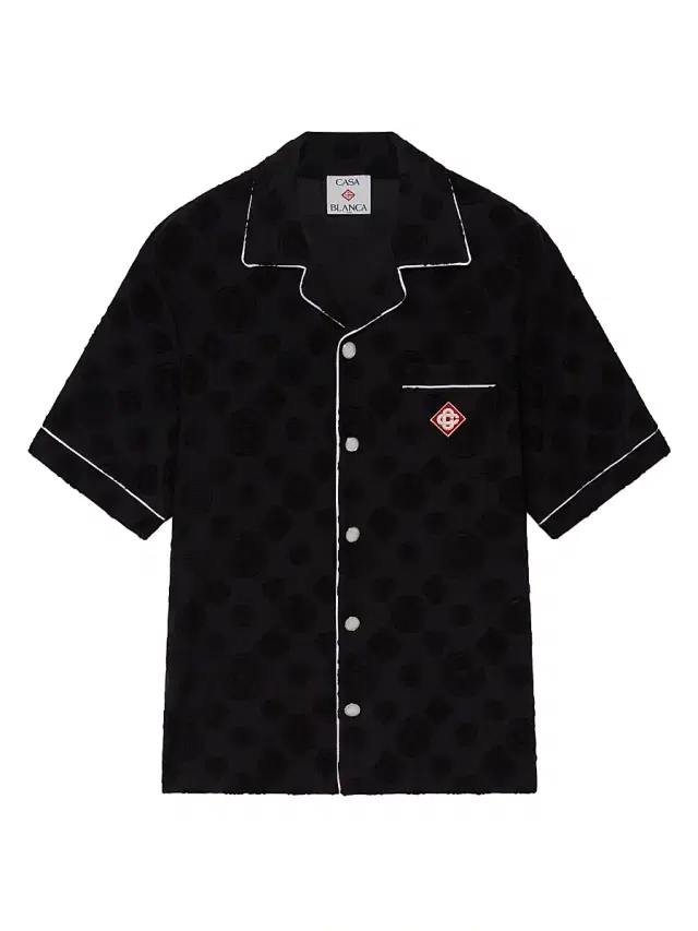 Men's Towelling Monogram Shirt - Black