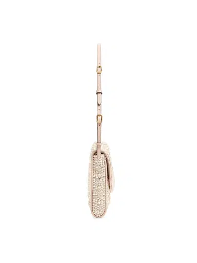 Valentino Garavani Women's DeVain Small Shoulder Bag with Pearls and Rhinestones - Cream | Thumbnail 5 Valentino Garavani Women's DeVain Small Shoulder Bag with Pearls and Rhinestones - Cream | Thumbnail 5