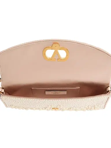 Valentino Garavani Women's DeVain Small Shoulder Bag with Pearls and Rhinestones - Cream | Thumbnail 7 Valentino Garavani Women's DeVain Small Shoulder Bag with Pearls and Rhinestones - Cream | Thumbnail 7