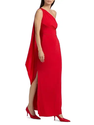 Ronny Kobo Women's Linden One-Shoulder Maxi Dress - Goji Berry | Thumbnail 2