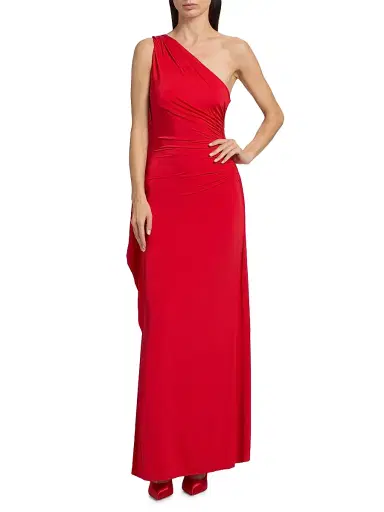 Ronny Kobo Women's Linden One-Shoulder Maxi Dress - Goji Berry | Thumbnail 3