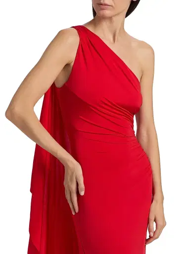 Ronny Kobo Women's Linden One-Shoulder Maxi Dress - Goji Berry | Thumbnail 6