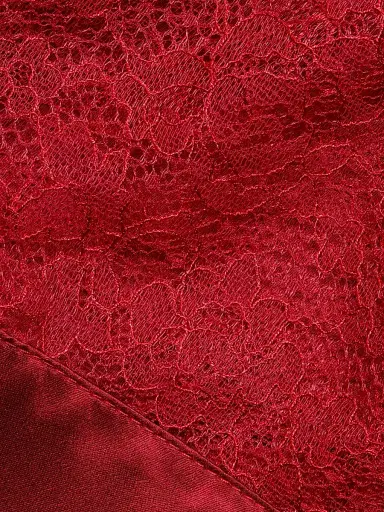 Kiki de Montparnasse Women's Petite Fleur Silk Lace Kimono-Style Robe - Red - Size Large | Thumbnail 7 Kiki de Montparnasse Women's Petite Fleur Silk Lace Kimono-Style Robe - Red - Size Large | Thumbnail 7