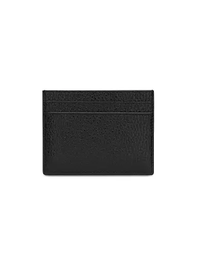 Saint Laurent Men's Tiny Cassandre Card Case in Grained Leather - Black | Thumbnail 2 Saint Laurent Men's Tiny Cassandre Card Case in Grained Leather - Black | Thumbnail 2