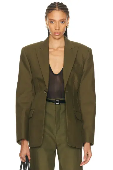 Wardrobe.NYC Drill Contour Blazer | Thumbnail 2 Wardrobe.NYC Drill Contour Blazer | Thumbnail 2