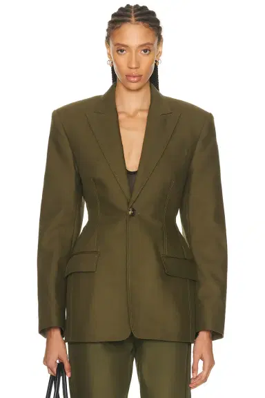 Wardrobe.NYC Drill Contour Blazer | Thumbnail 1 Wardrobe.NYC Drill Contour Blazer | Thumbnail 1