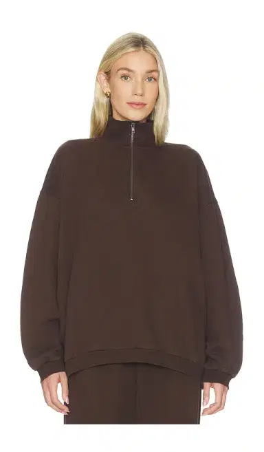 Skims Boyfriend Fleece Slouchy Turtleneck Pullover | Thumbnail 1