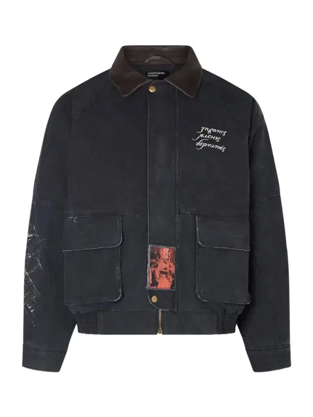 Constructivist Logo-Embroidered Leather-Trimmed Cotton-Canvas Jacket - Men