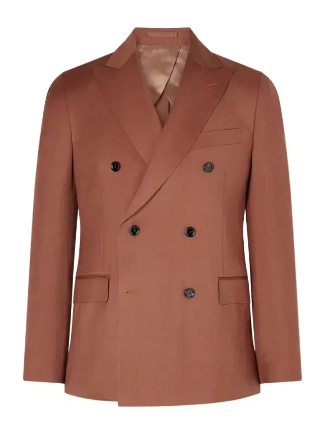 Lardini Iconic Double-Breasted Virgin Wool Suit Jacket - Men