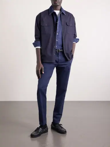 ELEVENTY Slim-Fit Cotton-Blend Twill Chinos - Men | Thumbnail 2 ELEVENTY Slim-Fit Cotton-Blend Twill Chinos - Men | Thumbnail 2