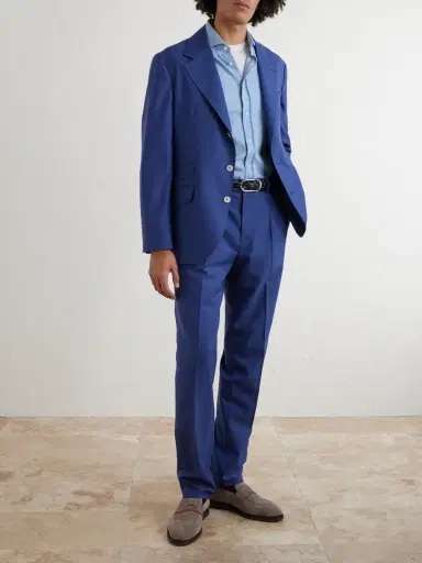 Brunello Cucinelli Straight-Leg Pleated Virgin Wool Suit Trousers - Men | Thumbnail 2