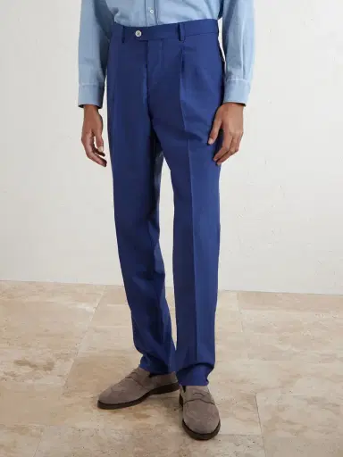 Brunello Cucinelli Straight-Leg Pleated Virgin Wool Suit Trousers - Men | Thumbnail 3