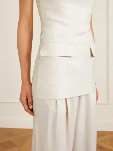 TOTEME Strapless Darted Wool And Silk-blend Crepe Bustier Top | Thumbnail 5 TOTEME Strapless Darted Wool And Silk-blend Crepe Bustier Top | Thumbnail 5