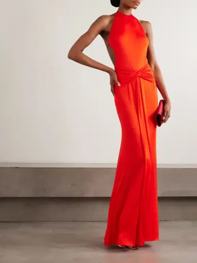 Ilkyaz Ozel Euphorie Open-back Gathered Stretch-jersey Gown | Thumbnail 2