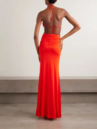 Ilkyaz Ozel Euphorie Open-back Gathered Stretch-jersey Gown | Thumbnail 3