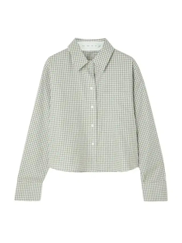 Olive Cropped Checked Cotton-poplin Shirt