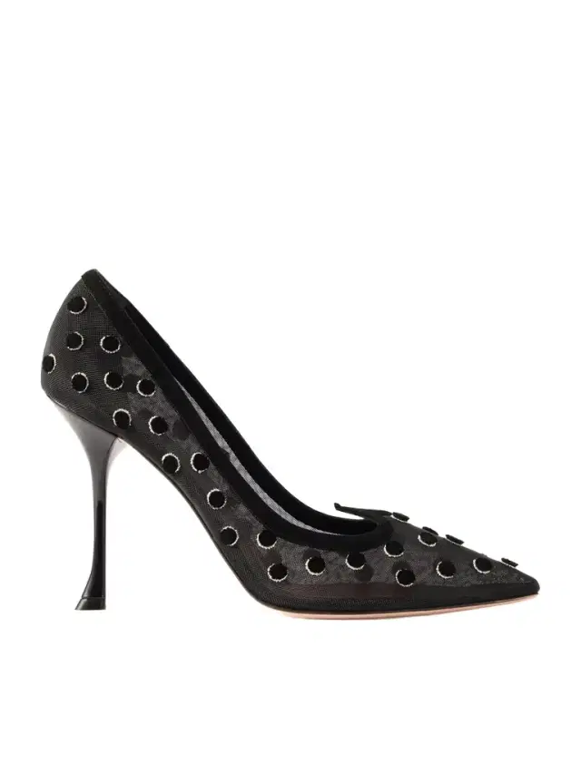 Roger Vivier I Love Vivier 100 Suede-trimmed Flocked Mesh Pumps