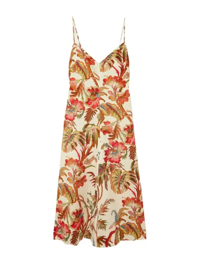 Mae Floral-print Linen Midi Dress